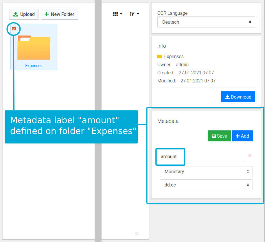 metadata on expenses