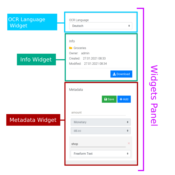 widgets panel