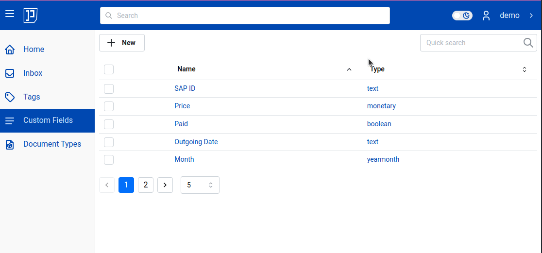 custom fields list column sort